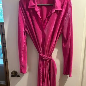 GB Vibrant Pink Button-Up Dress